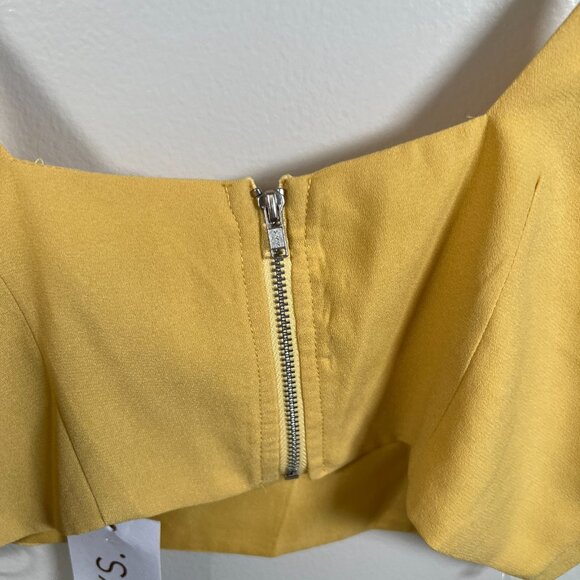 SNDYS Zanita Set Size Large Yellow Crop Top Midi Skirt High Waisted Sexy - Picture 8 of 16